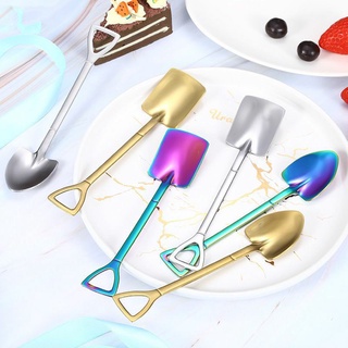 Thìa inox , muỗng inox ăn hình xẻng mạ vàng ăn dưa hấu xưới đất trồng cây muỗng hình xẻng bằng thép không gỉ