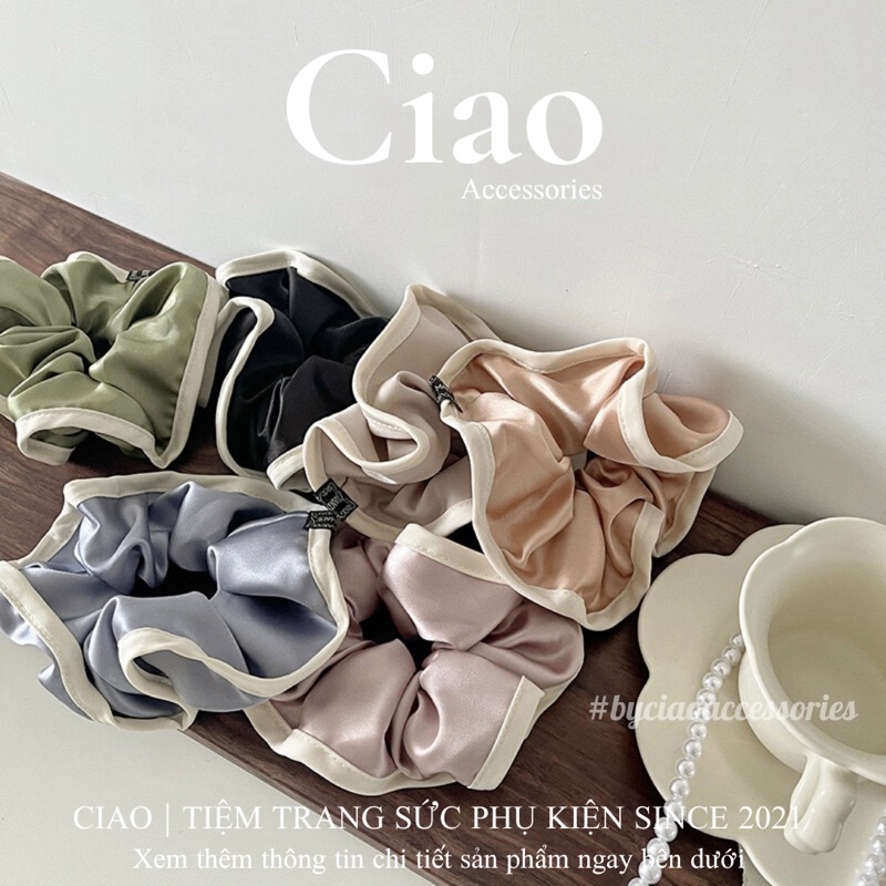 [HOẢ TỐC 1H] Dây buộc tóc/ Scrunchies thiết kế lụa satin xinh xắn mã 07 Ciao accessories