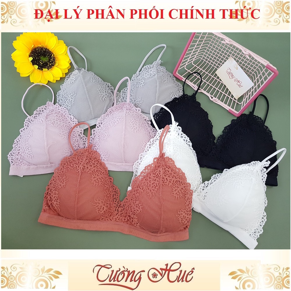 Áo bra 2 dây ren cúp tam giác nhiều màu lựa chọn.
