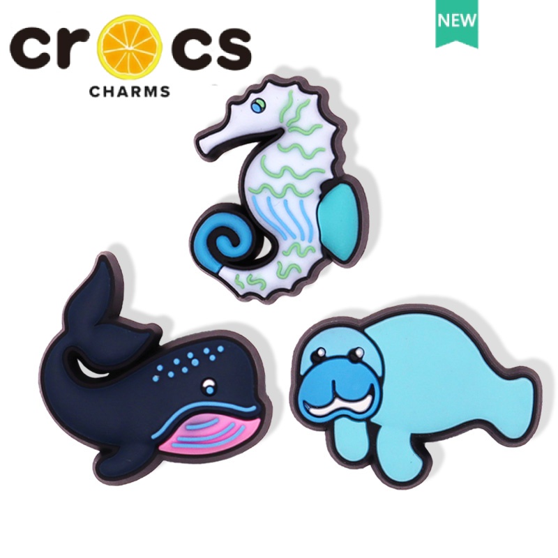 Khóa Cài Hình Cá Voi / Hà Mã / Hoa Hoạt Hình Dùng Trang Trí Giày crocs jibbitz DIY