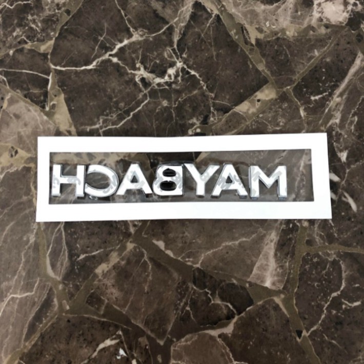 Sản Phẩm Decal tem chữ Maybach Inox cao cấp dán trang trí ô tô G80708 .