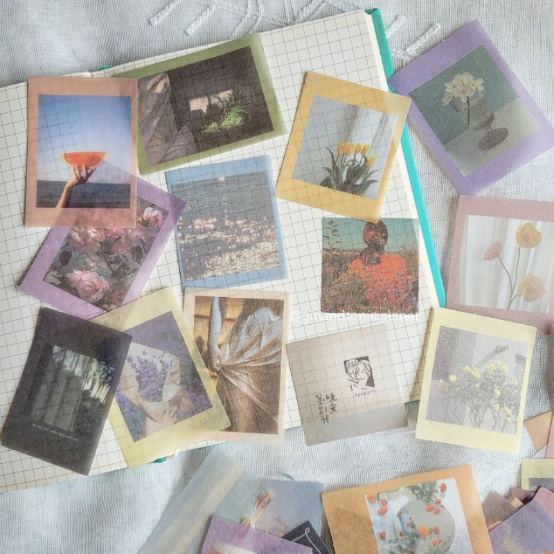 Set 20 sticker phong cách sống và aesthetic life style nhiều tông màu dùng trang trí bullet journal - ginandtonic