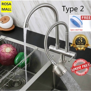 Vòi nước bằng thép không gỉ cho bồn rửa chén sus304 dl-4014-3