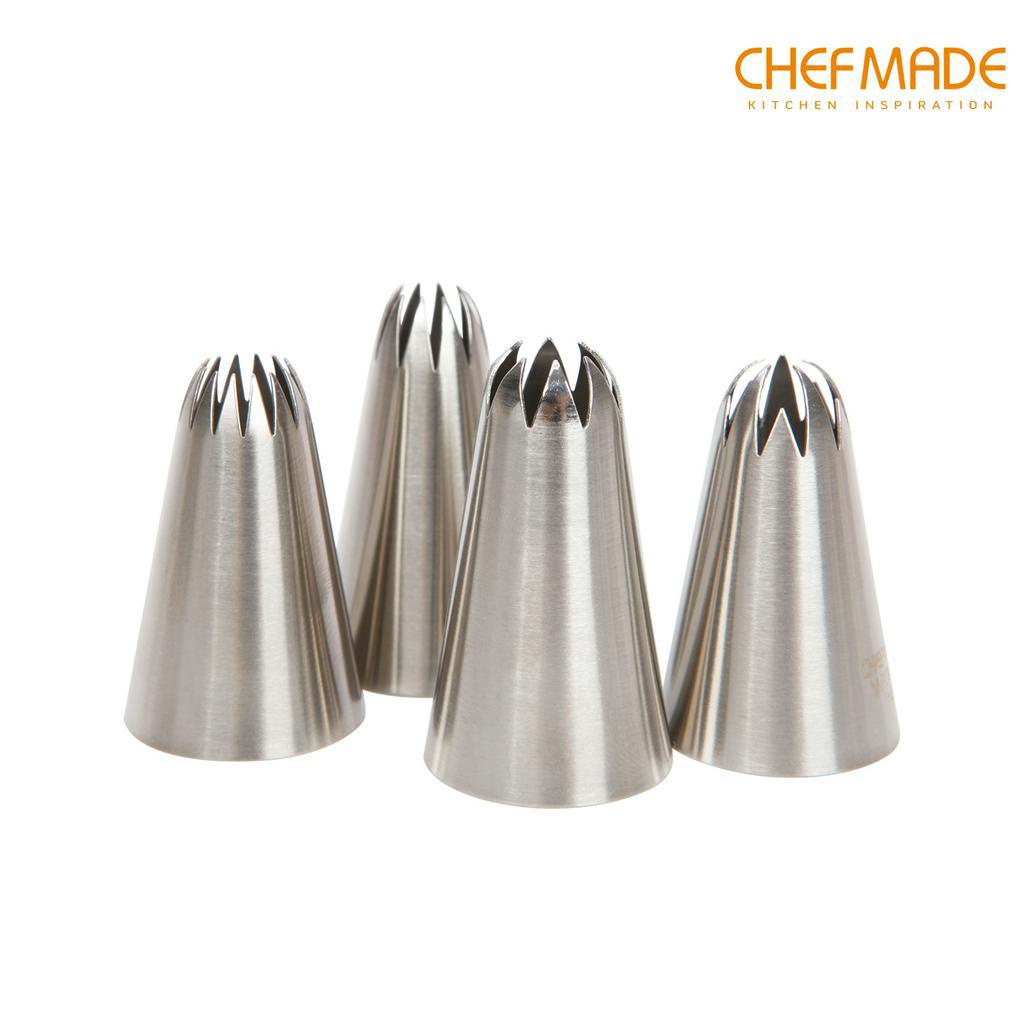 Bộ 4 đầu nối và 10 túi bắt bông kem CHEF MADE WK9763 bằng nhựa