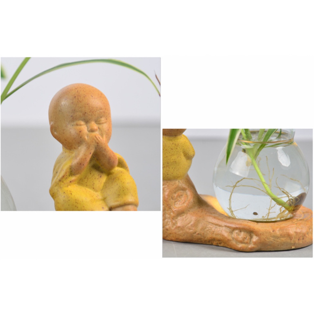 Bộ 4 tượng chú tiểu kèm lọ hoa - BX2822