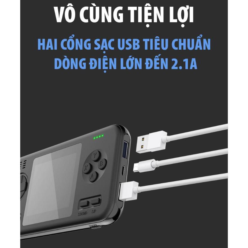 Máy Chơi Game Cầm Tay Kiêm Sạc Dự Phòng Tích Hợp 416 Games Và Dụng Lượng 8000mAh - Bảo Hành 12 Tháng