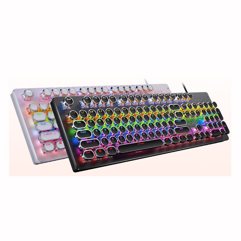 Bàn phím cơ Latope bàn phím gaming nút tròn dễ thương Full LED RGB T907