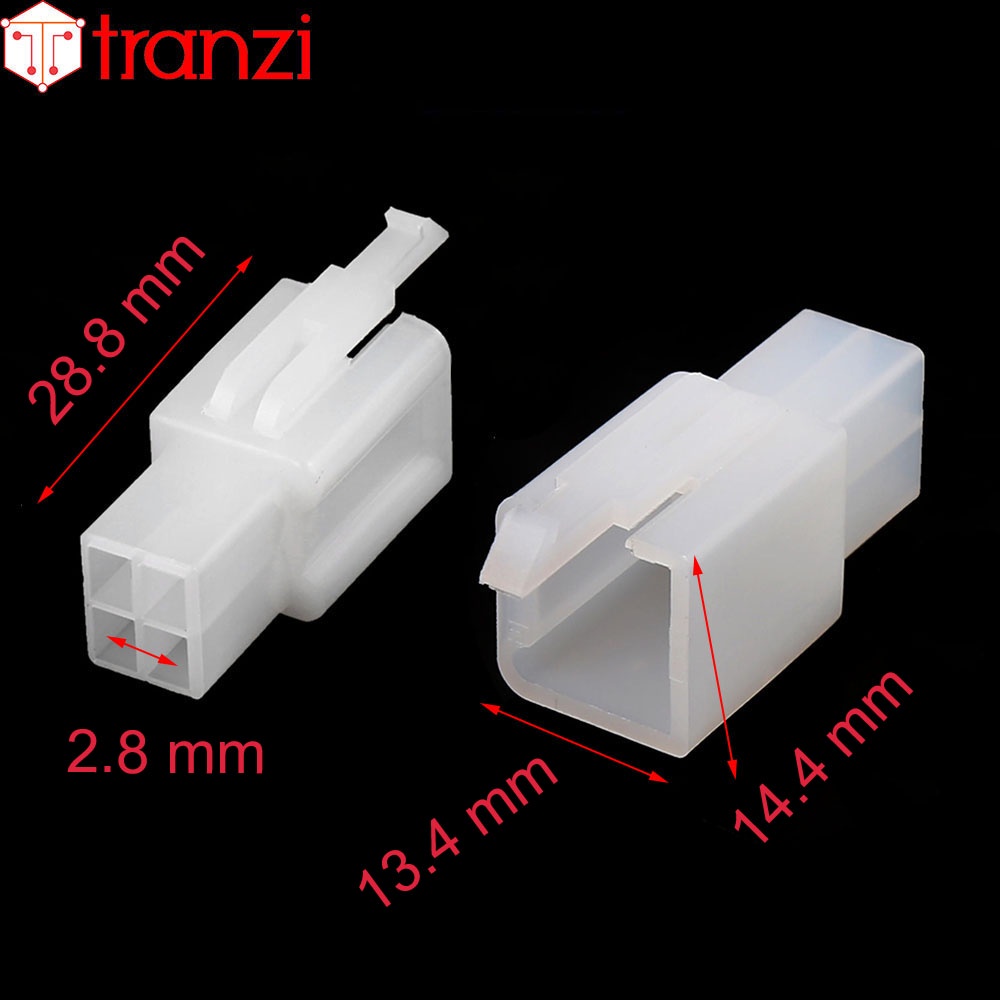 Vỏ header 2.8mm 28050 4P bộ đực cái trắng - túi 5 bộ đực cái