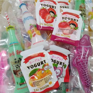 1.2kg-Thạch Zai Yogurt, Thạch cá, Thạch chai mix vị sữa chua hoa quả
