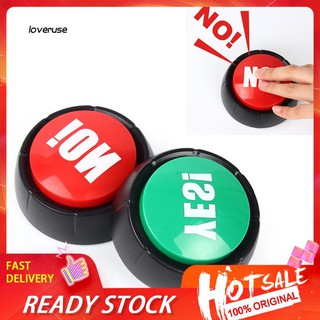 LV_2Pcs Electronic Talking YES NO Sound Button Toy Green Red Event Party Supplies