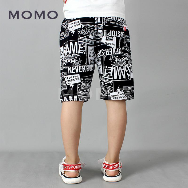 Quần Short Cotton Họa Tiết Graffiti Cá Tính Dành Cho Bé Trai 7-11 Tuổi