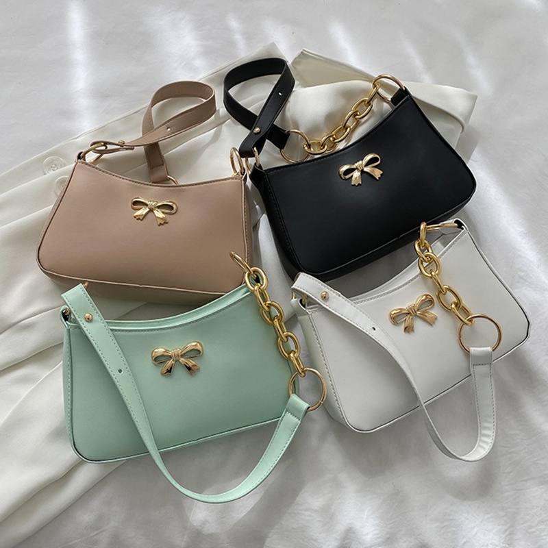 Túi đeo vai IELGY thời trang cho nữ màu trơn có nơ