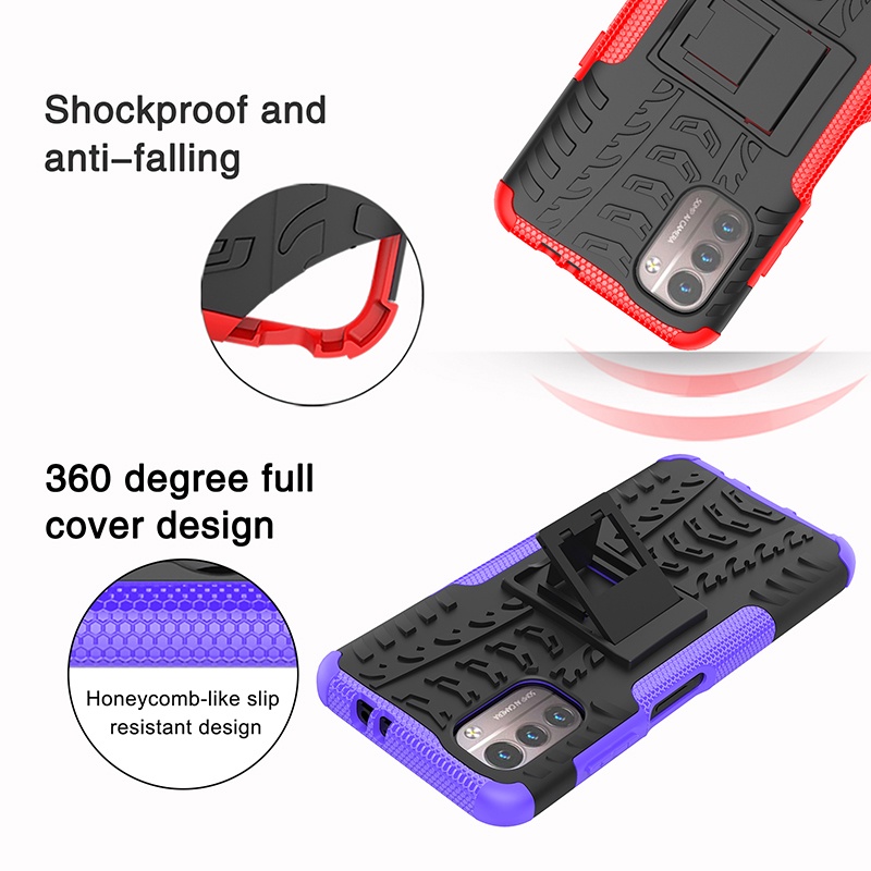 Dành Cho Nokia G21 G11 Ốp Lưng Hybrid Armor Chống Sốc Chân Đế Vỏ Điện Thoại Bảo Vệ