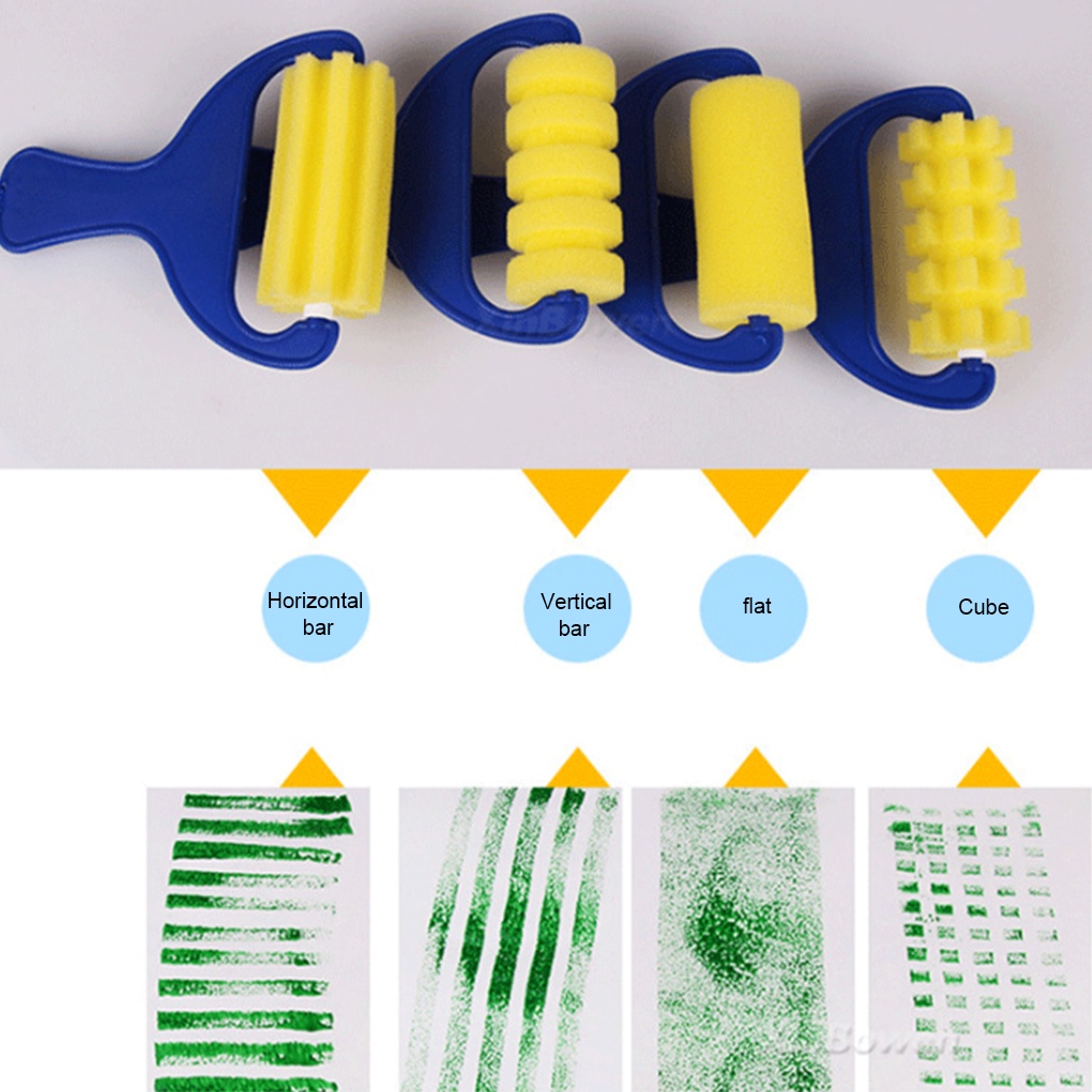 44pcs Sponge Painting Brushes Kit Mini DIY Painting Kits Early Learning Kids Paint Set Child Play Gift[sneaky]