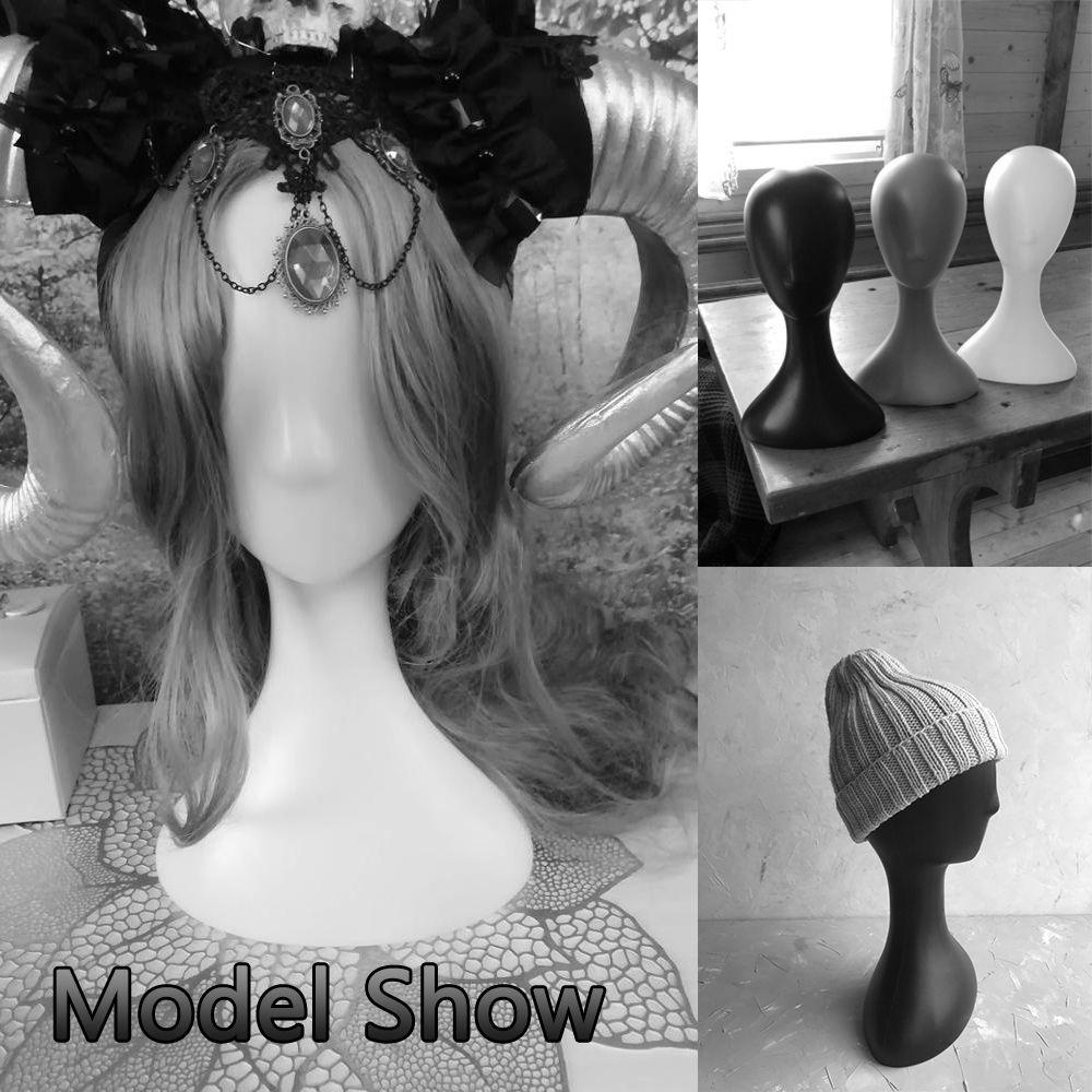 Đầu Ma Nơ Canh Bằng Nhựa Màu Đen Trưng Bày Tóc Giả / Mắt Kính / Nón Cho Nữ