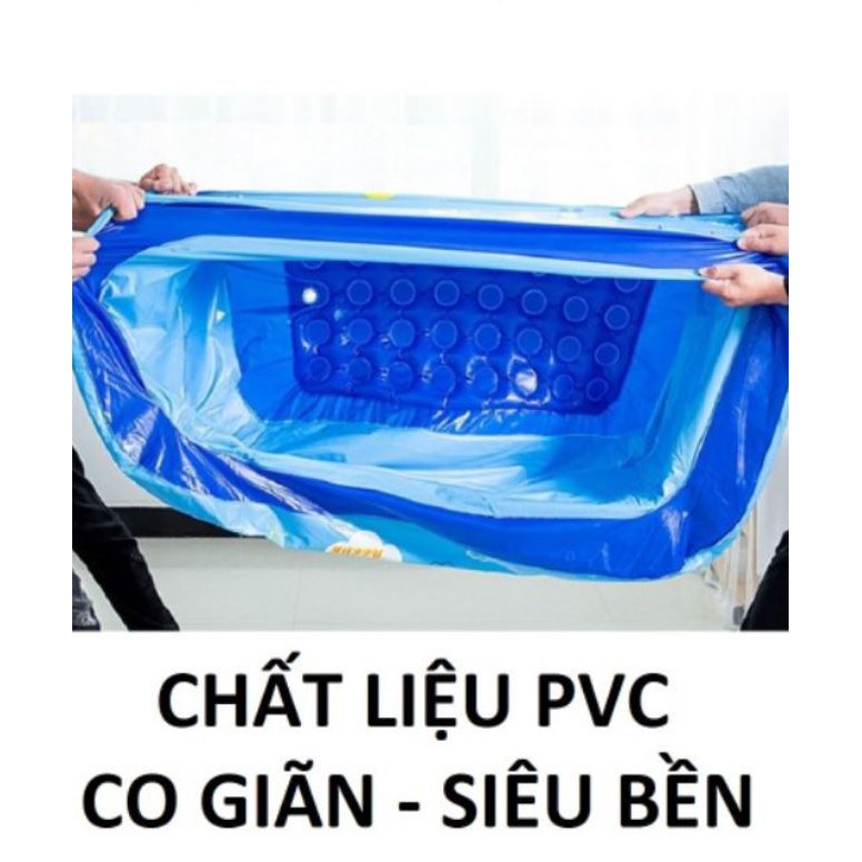 Bể Bơi Hình Chữ Nhật 3 Tầng 2 Đáy Chống Trượt Full Sz 1m2 1m3 1m5 1m8 2m1, Hồ Bơi Bơm Hơi Cho Trẻ (Hàng Công Ty Cao Cấp)