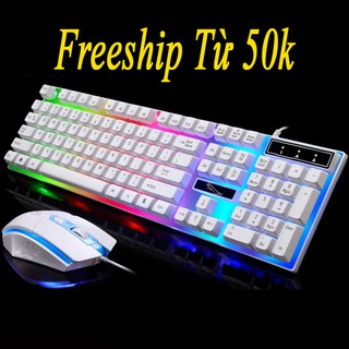 Bộ Phím Chuột Đẹp ❤️FREESHIP❤️ Bộ Bàn Phím Giả Cơ Kèm Chuột Máy Tính Game Thủ G21 Có LED Nhiêu Màu