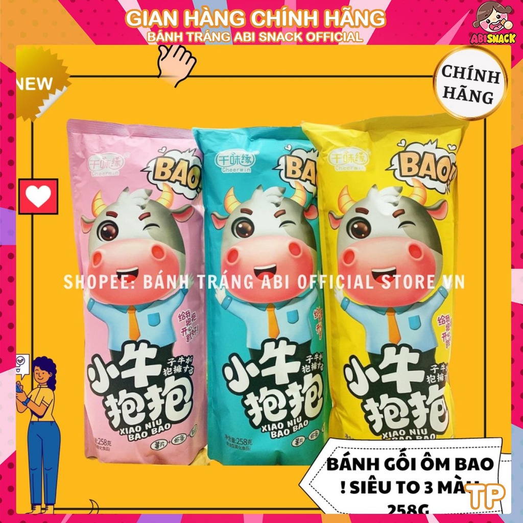 BÁNH SNACK HÌNH BAO GỐI CHO BÉ 3 MÀU 258G/1 GÓI