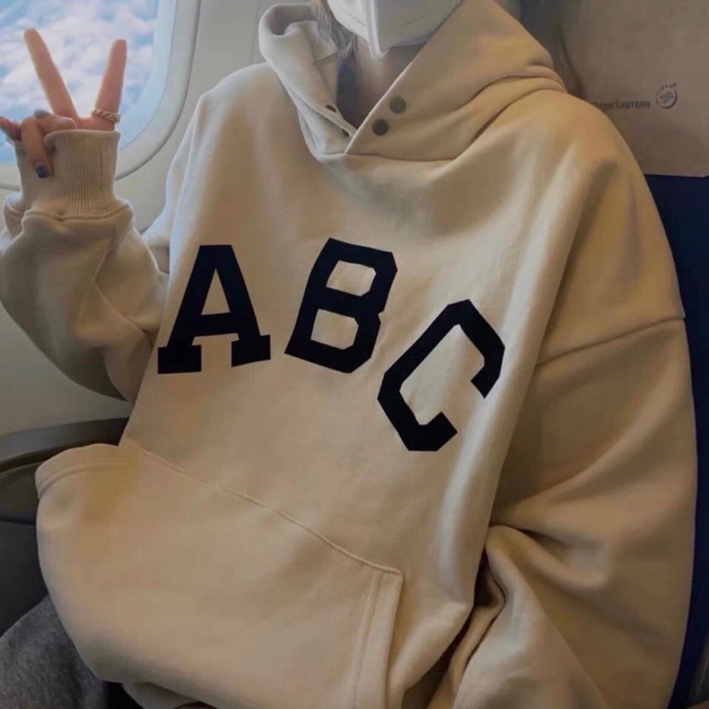 Áo nỉ hoodie ABC nam nữ unisex  Sweater nỉ bông form rộng ulzzang tay phồng phong cách Hàn Quốc Freeship  Sale