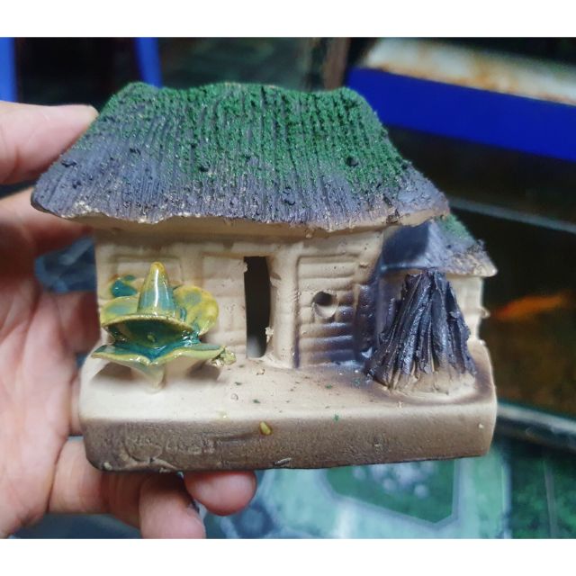 CẢNH NHÀ TRANG TRÍ HỒ CÁ NON BỘ 10X7X7CM