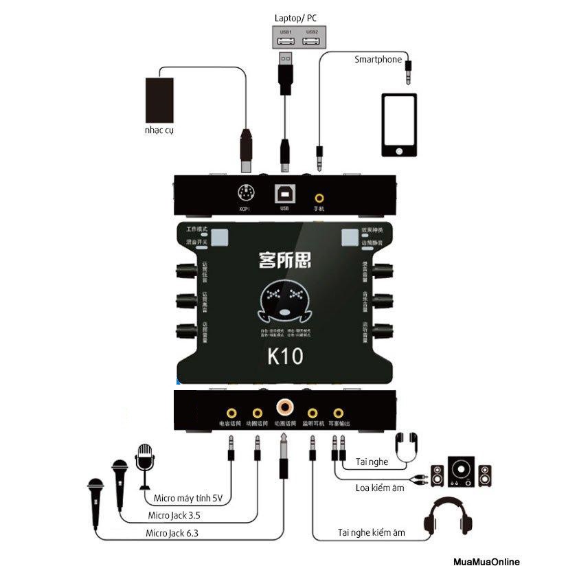 Sound Card XOX K10 Và Micro Thu Âm Live Stream Bm 900 Giá Rẻ Bảo Hành 6 Tháng Tặng Tai Nghe