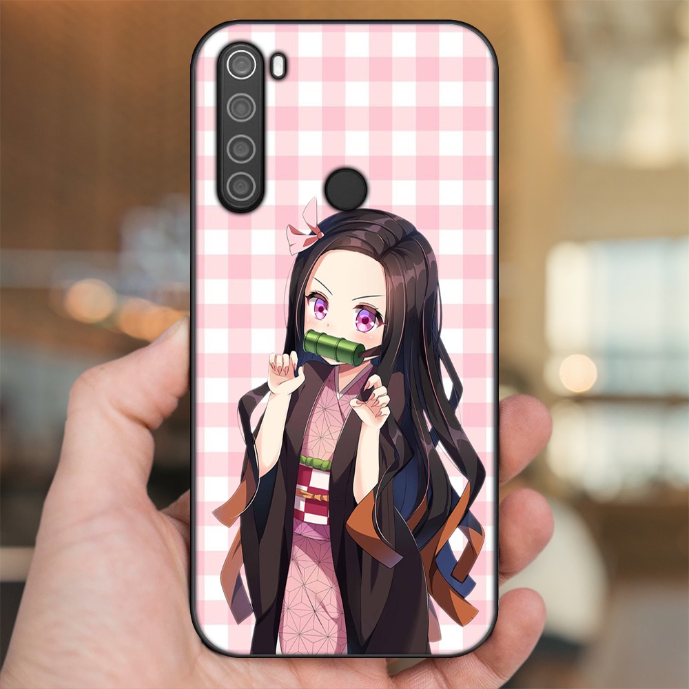 Ốp lưng Xiaomi Redmi Note 8 viền đen in hình Nezuko Kimetsu no Yaiba