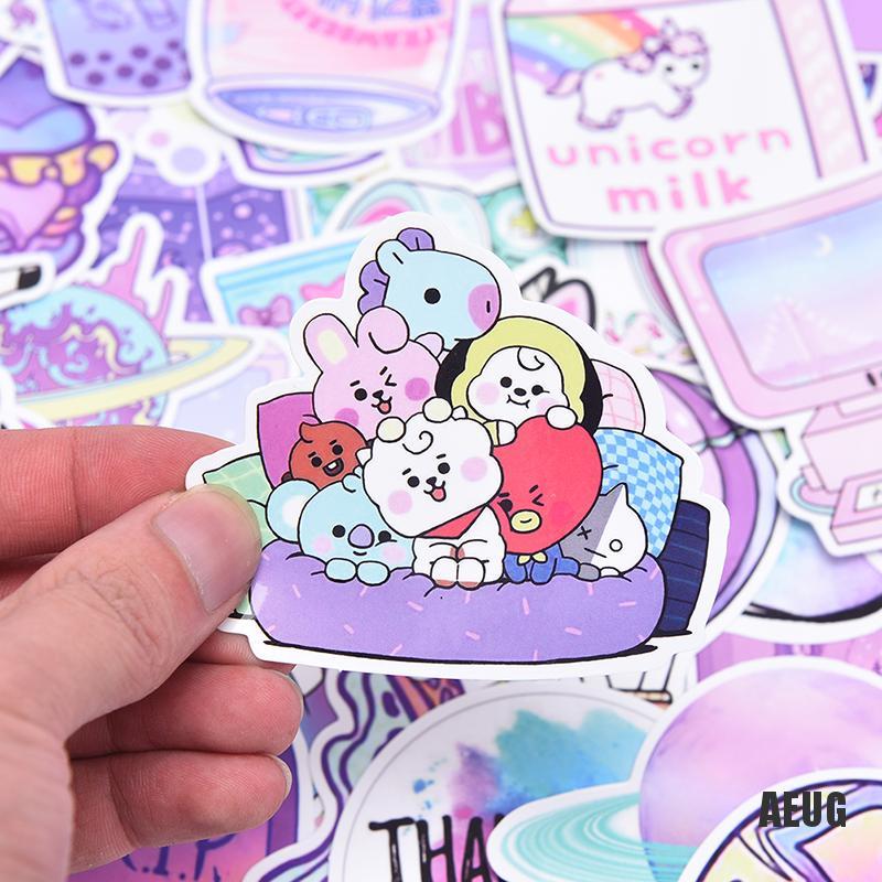 Bộ 50 Miếng Dán Hình Kỳ Lân Dùng Trang Trí Vali DIY