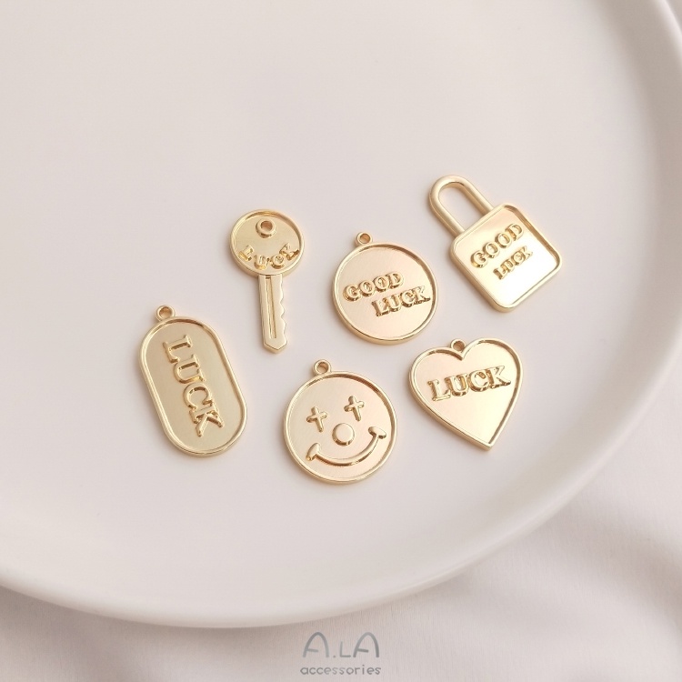 Mặt Dây Chuyền Hình Chìa Khóa Tròn Bằng Đồng 14K Thời Trang diy