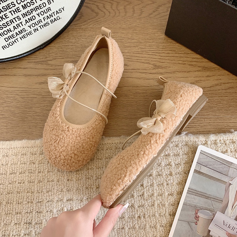 ❤Giày Búp Bê Đế Mềm Đính Nơ Phong Cách Hàn Quốc Cổ Điển Dành Cho Nữ