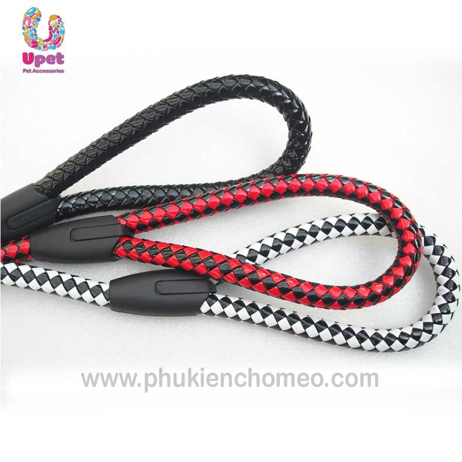 Dây dắt tết có kèm trợ lực cho chó to size M 1.5 thiết kế dù tết xoắn vào nhau tạo một kết cấu vô cùng dai và bền chắc