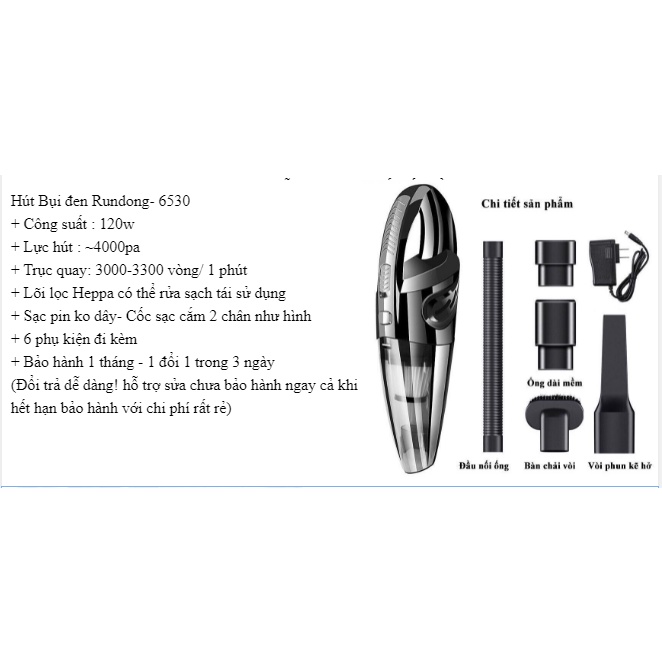 Máy hút bụi cầm tay mini không dây cao cấp bản Adapter - Đông Bắc