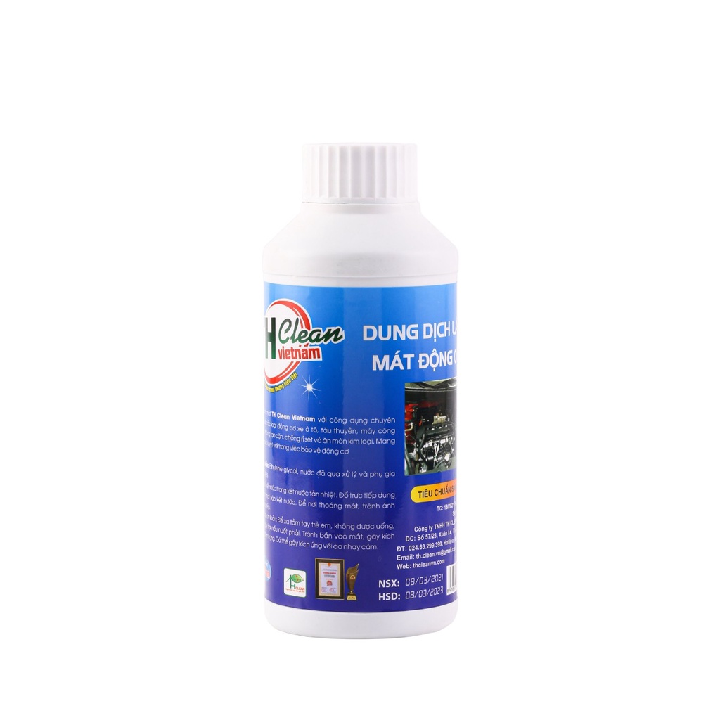 Nước làm mát ô tô, xe máy,Nước làm mát động cơ TH CLEAN chuyên dụng chai 500ml sử dụng cho mọi loại xe