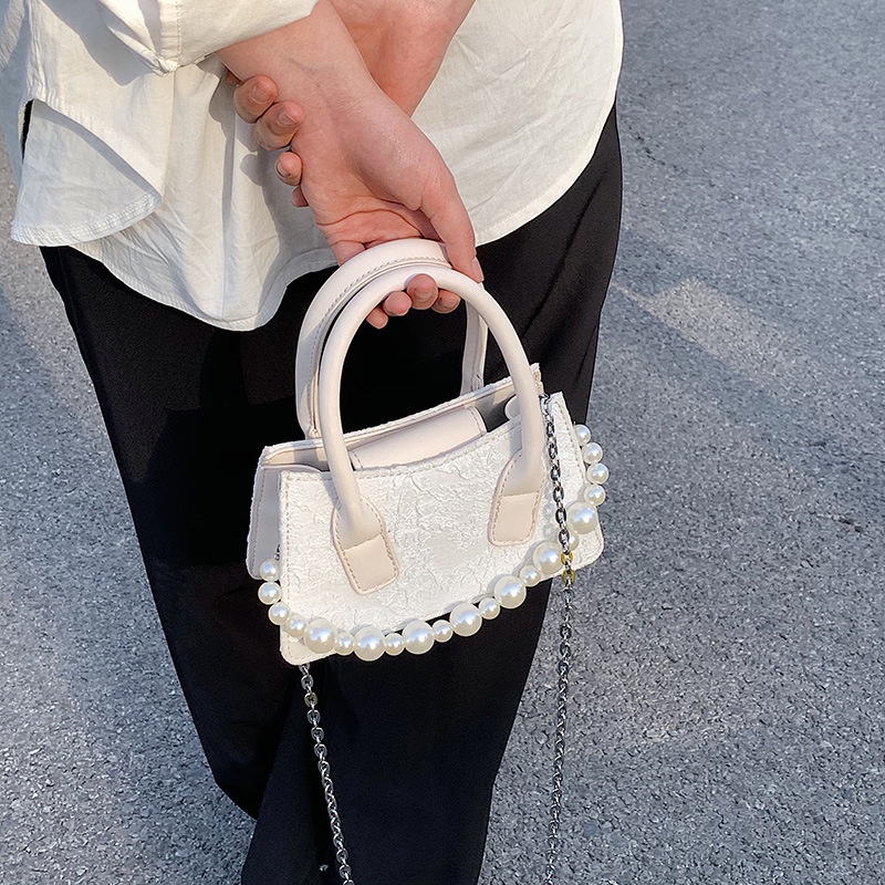 Túi Đeo Chéo Dáng Vuông Nhỏ Phối Dây Xích Thời Trang Hàn Quốc Cao Cấp