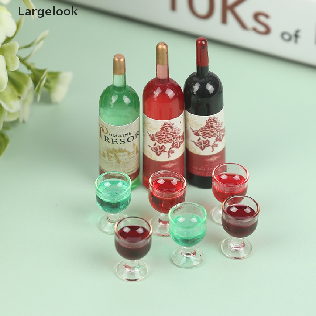 Set 3 chai rượu vang thu nhỏ tỉ lệ 1/12 cho nhà búp bê