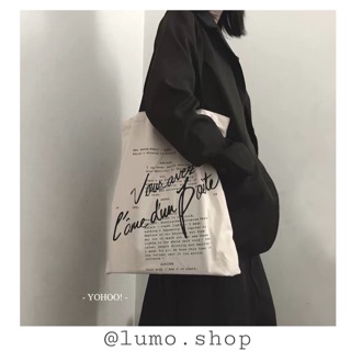 Freeship 99k TQ_Túi tote chữ