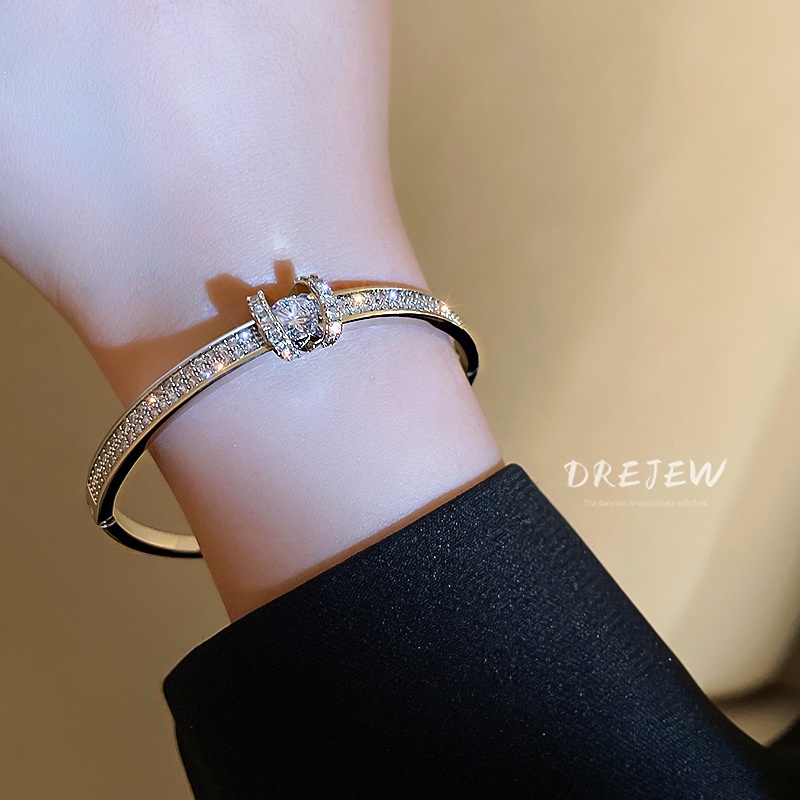 DREJEW Vòng đeo tay đính đá kim cương thời trang Hàn Quốc cho nữ