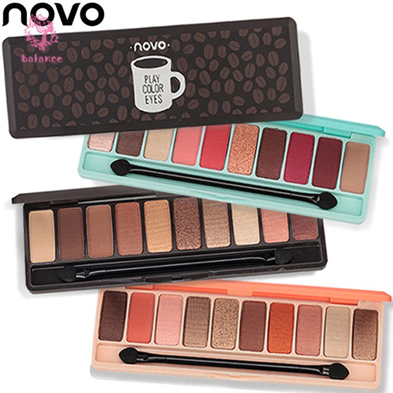 (Hàng Mới Về) Bảng Phấn Mắt Novo 10 Màu Tông Lì Và Kim Tuyến Trang Điểm Đa Năng | BigBuy360 - bigbuy360.vn
