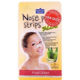 Mặt Nạ Lột Mụn Cám Mũi Nha Đam Purederm (3 Miếng/ Gói)