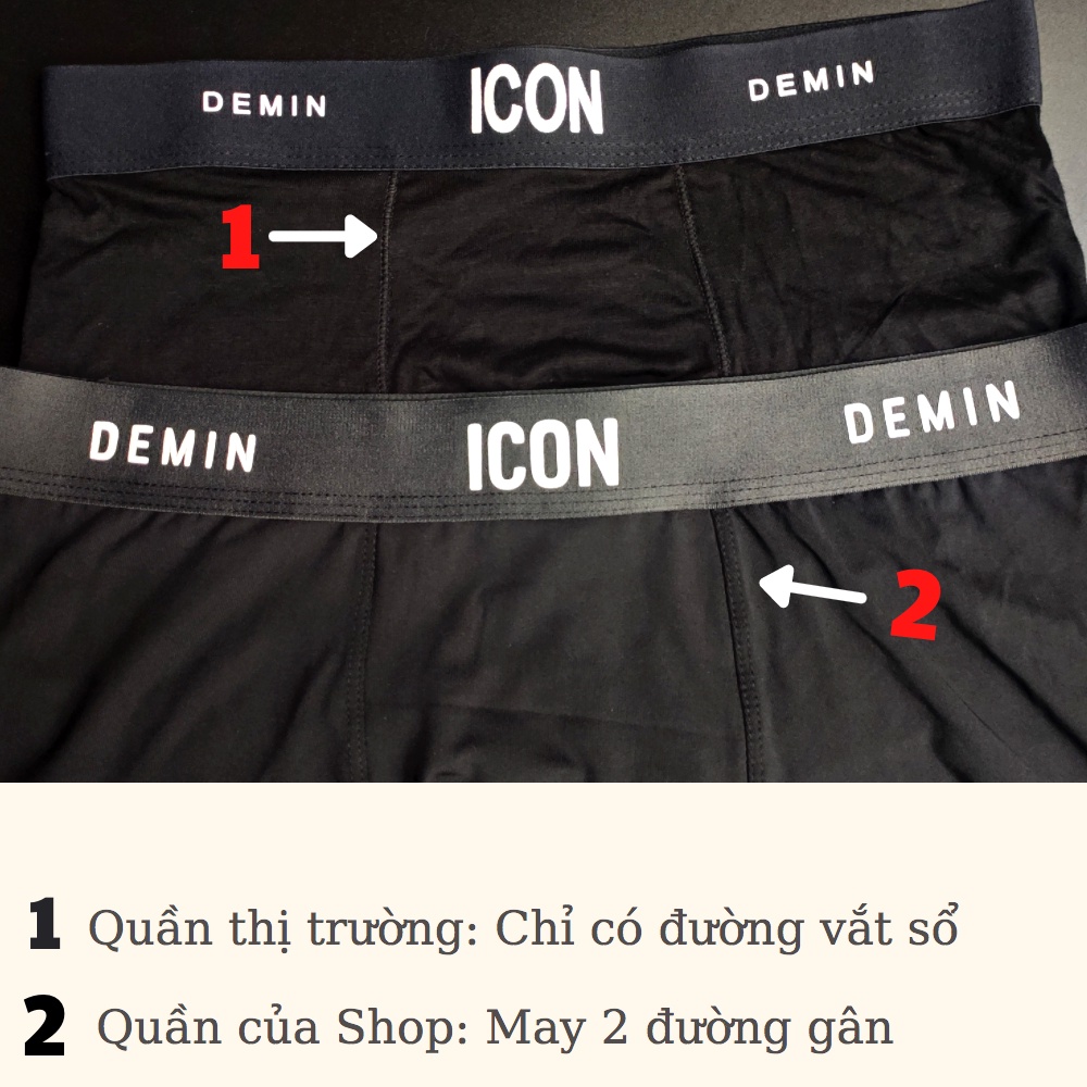 Quần Sịp Nam Boxer Thun Lạnh ICON Co dãn 4 chiều, Quần sịp Nam Thun Lạnh Boxer ICON Denim đủ màu