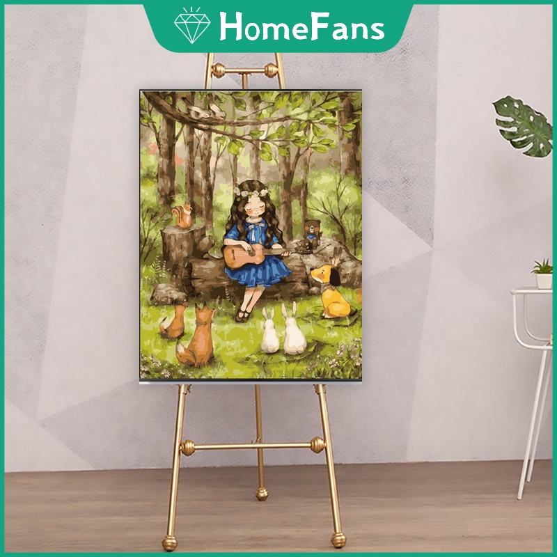 Bộ tranh sơn dầu tự làm trang trí nội thất tranh tô màu theo số