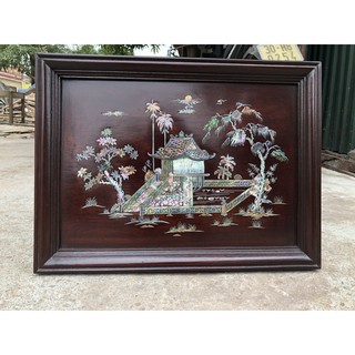 (tranh khảm gia truyền) tranh khảm ốc chùa 1 cột