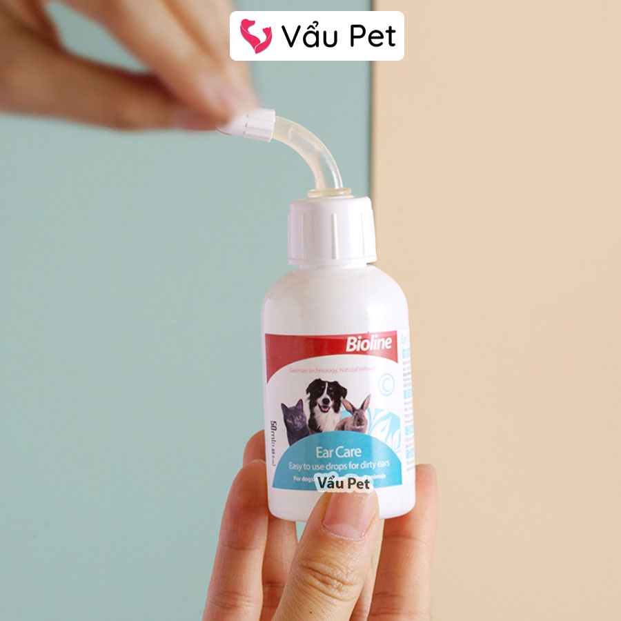 Nước Rửa Vệ sinh Tai Cho Chó Mèo Ear Care Bioline 50ml Vẩu Pet Shop