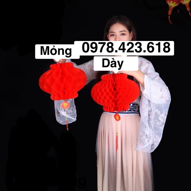 Đèn lồng đỏ Nilon chữ Phúc treo trang trí Lễ Tết - đèn lồng giấy đỏ ni lông - den long treo trần siêu thị, điện máy