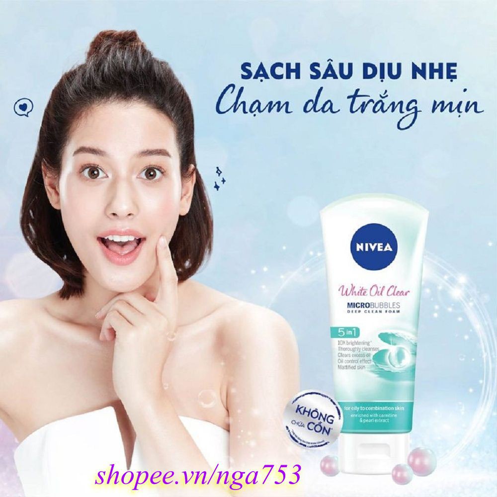 Sữa Rửa Mặt Nữ 100G Nivea White Oil Clear 100% Chính Hãng.