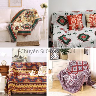 Thảm Phủ Sofa Thảm Decor Hoa Tiết Thổ Cẩm