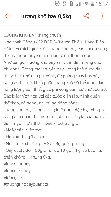 Thùng 6 hộp lương khô bay 6kg quân đội Việt Nam