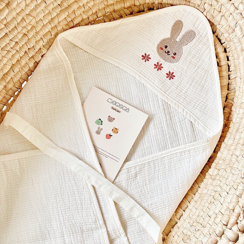 Chăn choàng kiêm ủ hoạ tiết thêu 100% organic cotton Tokidoki giữ nhiệt cho bé