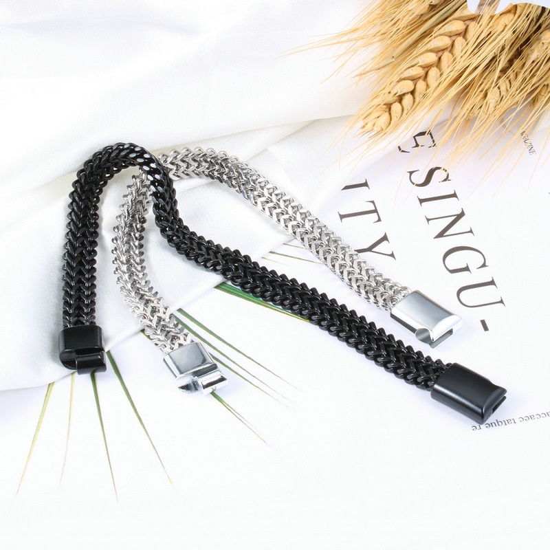 Vòng Tay Bạc Nam Unisex cá tính Titan không gỉ Đẹp Ngầu Cuban Đơn Giản ST Lucifer Store Lắc Tay Phong Cách - ST