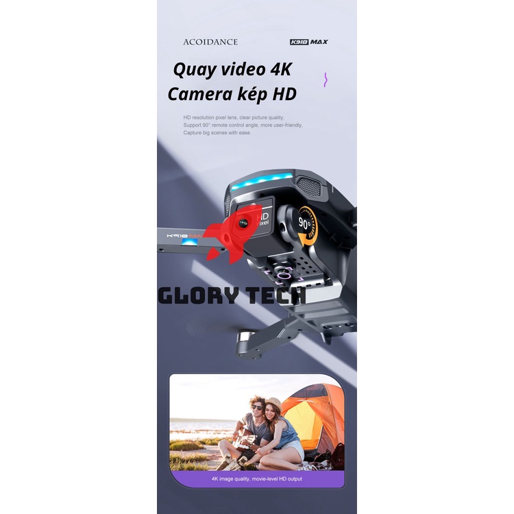 Máy bay trực thăng giá rẻ-Flycam K918 MAX Động cơ không chổi than, Cảm biến chống va chạm, Camera 4K, Bay 30 phút