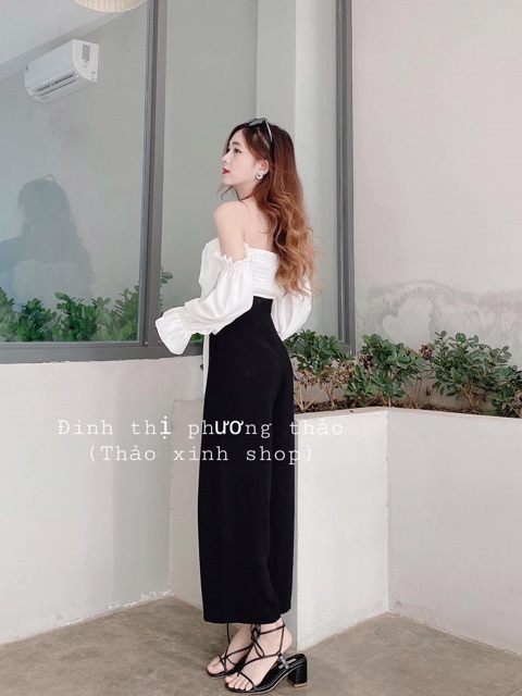 ♻️Set Bộ Ống Suông + Áo Bẹt Vai Nơ To